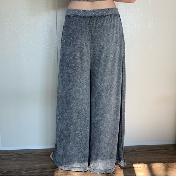 Free People Make It Maxi Wide Leg Terry Lounge Pants Gray  Size XS - Picture 2 of 16